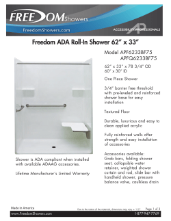 Freedom ADA Roll-In Shower 62&rdquo; x 33&rdquo;