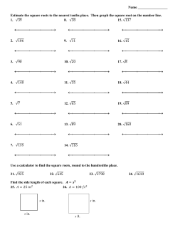 Estimate the square roots to the nearest tenths place. Then graph