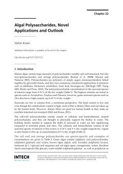 Algal Polysaccharides, Novel Applications and Outlook