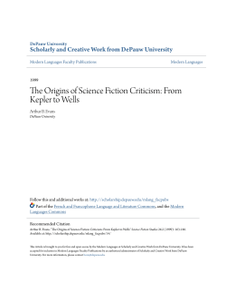 The Origins of Science Fiction Criticism: From Kepler to Wells