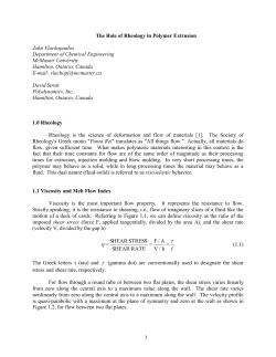 The Role of Rheology in Polymer Extrusion