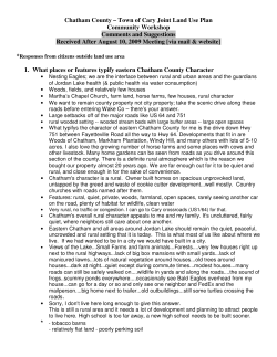 Chatham County &ndash; Town of Cary Joint Land Use Plan Community