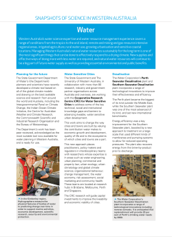 SNAPSHOTS OF SCIENCE IN WESTERN AUSTRALIA