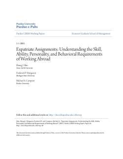 Expatriate Assignments: Understanding the Skill - Purdue e-Pubs
