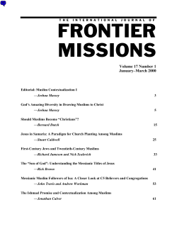 Muslim Contextualization - International Journal of Frontier Missions