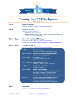 Tuesday, July 7, 2015 – Agenda