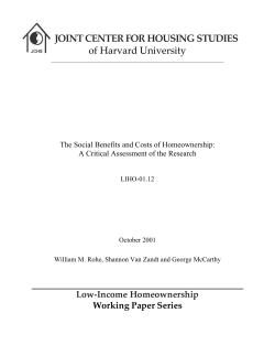 The Social Benefits and Costs of Homeownership