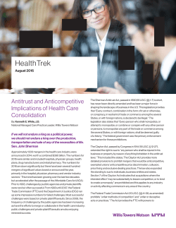 HealthTrek: Antitrust and Anticompetitive Implications of