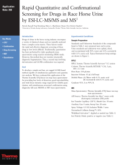 Rapid Quantitative and Confirmational Screening for Drugs in Race