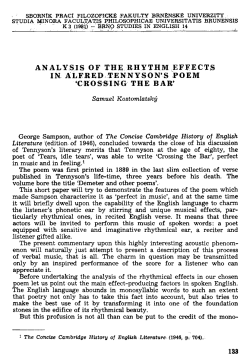 ANALYSIS OF THE RHYTHM EFFECTS IN ALFRED TENNYSON`S