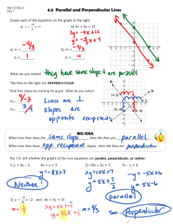 DAY 13 - PARALLEL and PERPENDICULAR