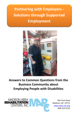Partnering with Employers - Solutions through Supported Employment