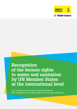 Recognition of the human rights to water and