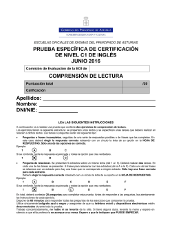 PRUEBA ESPEC&Iacute;FICA DE CERTIFICACI&Oacute;N DE NIVEL