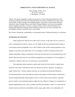 Christianity and Environmental Justice