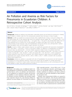 Air pollution and anemia as risk factors for pneumonia in ecuadorian