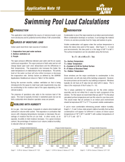 Swimming Pool Dehumidifier Sizing