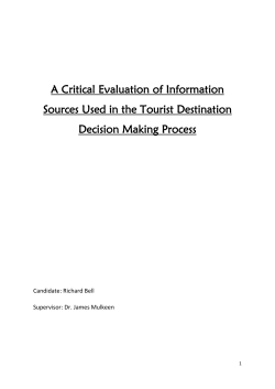 A Critical Evaluation of Information Sources Used in the Tourist