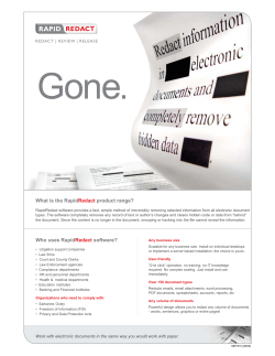 What is the RapidRedact product range? Who uses RapidRedact