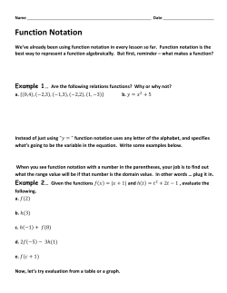 Function Notation