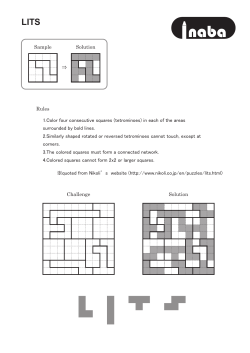 1.Color four consecutive squares (tetrominoes) in each of the areas