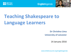 Teaching Shakespeare presentation slides