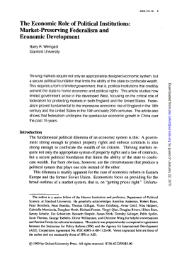 The Economic Role of Political Institutions: Market
