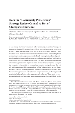 Does the &ldquo;Community Prosecution&rdquo; Strategy Reduce Crime? A Test