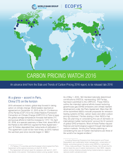 carbon pricing watch 2016 - Open Knowledge Repository