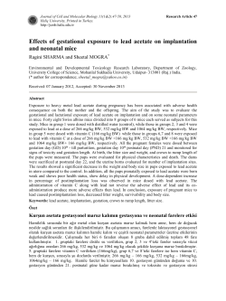 Effects of gestational exposure to lead acetate on implantation and