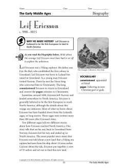 Leif Ericsson - davidsonhistory