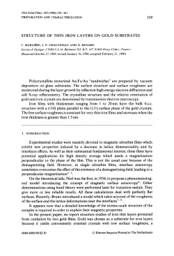 359 STRUCTURE OF THIN IRON LAYERS ON GOLD