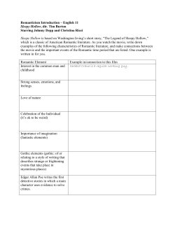 Romanticism Introduction &ndash; English 11 Sleepy Hollow, dir. Tim