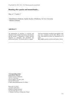 Running after quacks and mountebanks&hellip;