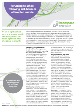 Returning to school following self-harm or attempted