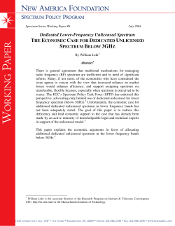 Dedicated Lower-Frequency Unlicensed Spectrum
