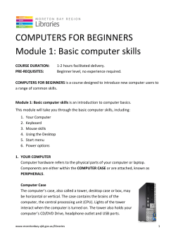 Basic computer skills - Moreton Bay Regional Council
