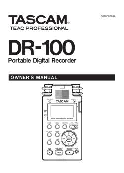 DR-100 Owner`s Manual