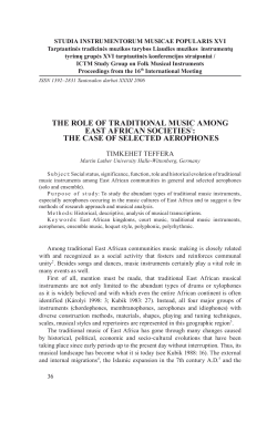 the role of traditional music among east african