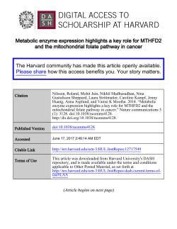 Metabolic enzyme expression highlights a key role for MTHFD2 and