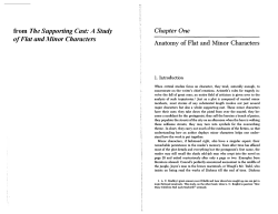 Chapter One from The Supporting Cast: A Study of Flat