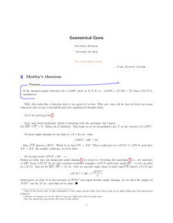 Geometrical Gems &sect; Morley`s theorem