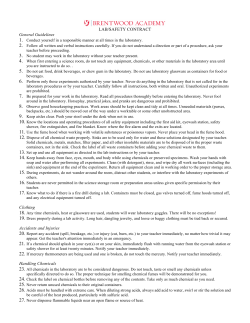 LAB/SAFETY CONTRACT General Guidelines Clothing Accidents