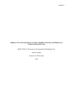 Logsdon 1 Influence of Tree Size and Species on Lichen