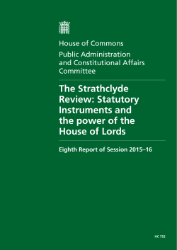 The Strathclyde Review: Statutory Instruments and the power of the