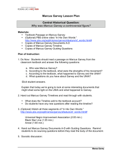 Marcus Garvey Lesson Plan