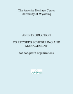 Introduction to Records Scheduling and Management for Non