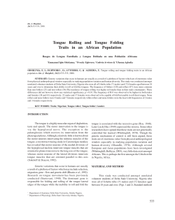 Tongue Rolling and Tongue Folding Traits in an