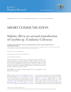 SHORT COMMUNICATION Salinity effects on asexual reproduction