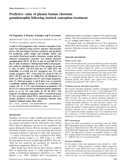 Predictive value of plasma human chorionic gonadotrophin